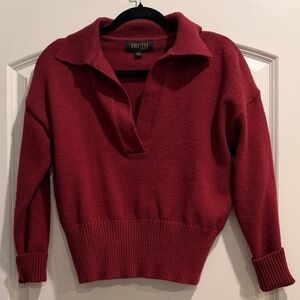 Truth Women's Deep Red V-Neck Sweater